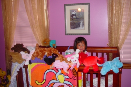 Kasen with some of her crib mates
